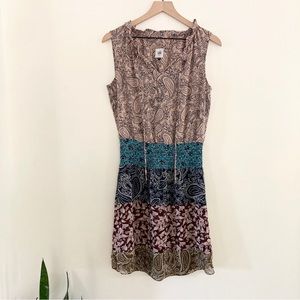 Cabi Dani Paisley Patchwork Dress Size Small